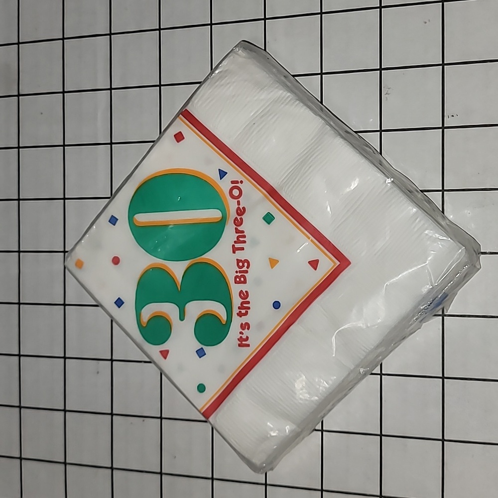 Vintage Hallmark "30, It's the Big Three-O!" Napkins 16 pk NIP